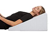 Cooling Wedge Pillow - 10 Inch Bed Wedge Pillow - 24 Inch Wide Incline Support Cushion for Lower Back Pain, Pregnancy, Acid Reflux, GERD, Heartburn, Allergies, Anti Snore – Soft Removable Cover