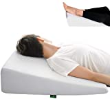 ﻿Cushy Form Bed Wedge Pillow for Sleeping - Memory Foam Leg Elevation for Post Surgery, Sleeping, Sitting - Triangle Pillow with Washable Cover Helps Aid Snoring 25x24x10 Inch