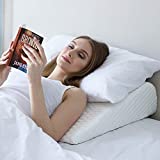 Bed Wedge Pillow | Unique Curved Design for Multi Position Use | Memory Foam Wedge Pillow for Sleeping | Works for Back Support, Leg, Knee | Includes Bamboo Cover Plus Extra Sheet (Small - 7.5 Inch)