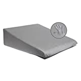 Milliard Bed Wedge Pillow with Memory Foam Top -Helps with Acid Reflux and Gerds, Reduce Neck and Back Pain, Snoring, and Respiratory Problems- Breathable and Washable Cover (7.5 Inch) (Velour Grey)