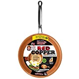 Red Copper 10 inch Pan by BulbHead Ceramic Copper Infused Non-Stick Fry Pan Skillet Scratch Resistant Without PFOA and PTFE Heat Resistant From Stove To Oven Up To 500 Degrees