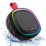 LENRUE F9 Bluetooth Shower Speaker, IPX7 Waterproof Portable Speaker with TWS RGB Lights, Wireless for Bike Kayak Pool Beach Outdoor