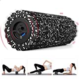 FITINDEX Electric Foam Roller 4 - Speed Vibrating Yoga Massage Muscle Roller, Deep Trigger Point Sports Massage, High-Intensity Massager Roller with Rechargeable Function - Black