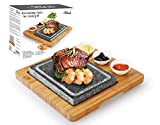 Artestia Cooking Stones for Steak,Indoor Grill Sizzling Hot Stone Set, Steak Stones hot Stone Cooking,hot Rock Cooking Stone Set Barbecue / BBQ / Hibachi / Steak Grill(One Deluxe Set with Two Stones)