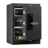 RPNB Deluxe Home Safe and Lock Box,Smart Touch Screen Biometric Fingerprint Security Safe Box with Voice Prompt,One-touch Unlock,Interior Box,Dual Warning,Suitable for Home Office Hotel,2.8 Cubic Feet