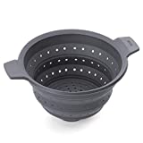 Woll Concept Plus Multi-Function Collapsible Silicone Steamer & Colander Insert, 9-1/2', Gray