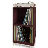 Way Basics Vintage Vinyl Record Cube 2-Shelf Storage, Organizer - Fits 170 LP Albums (Tool-Free Assembly and Uniquely Crafted from Sustainable Non Toxic zBoard Paperboard) Espresso