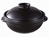 GREATUS Korean Dojagi R Pot / Premium Korean stone pot bowl with lid, Clay pot for cooking, Ceramic Dolsot (large)