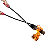 40-Inch Log Claw Tongs firewood Grabber Tool for Fire Pit and Fireplace-Indoor and Outdoor Log Grabber Tool