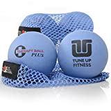 Tune Up Fitness – Therapy Ball PLUS Pair in Tote | Lacrosse Ball Upgrade - Massage Therapy Balls for Myofascial Release | Neck, Lower Back Pain, Sciatica, Shoulder Tension Relief, Physical Therapy