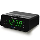 Emerson SmartSet Alarm Clock Radio with AM/FM Radio, Dimmer, Sleep Timer and .9' LED Display, CKS1900 (Black)