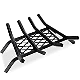 G GOOD GAIN Fireplace Grate with Ember Retainer, 16' Heavy Duty Cast Iron Indoor, Chimney Hearth Wood Stove Burning Rack Holder,1/2” Bar Fire Place Asseccories for Outdoor, Fire Pits, Camping.