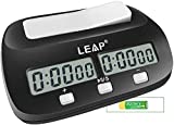 LEAP Chess Clock Digital Chess Timer Professional for Board Games Timer with Alarm Function Black (Official Store)