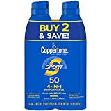 Coppertone SPORT Continuous Sunscreen Spray Broad Spectrum SPF 50 (5.5 Ounce per Bottle, Pack of 2) (Packaging may vary)