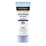 Neutrogena Ultra Sheer Dry-Touch Sunscreen Lotion, Broad Spectrum SPF 55 UVA/UVB Protection, Light, Water Resistant, Non-Comedogenic & Non-Greasy, Travel Size, 3 fl. oz