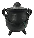 Crystalo - Plain Cast Iron Cauldron with Lid Size-2.5' D 4.25' H
