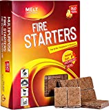 Melt Candle Company Fire Starter - Pack of 160 Charcoal Fire Starters for Campfires, Chimney, Grill Pit, Fireplace, BBQ & Smoker - Water Resistant and Odorless