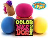 Nee-Doh Schylling Color Change Groovy Glob! Squishy, Squeezy, Stretchy Stress Balls Blue, Yellow & Pink Complete Gift Set Party Bundle
