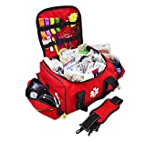 Lightning X Stocked Large EMT Medic Trauma Bag w/ Emergency Medical Fill Kit Supplies - RED