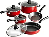 NEW 9-Piece Simple Cooking Nonstick Cookware Set (Red)
