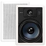 Polk Audio RC85i 2-way Premium In-Wall 8' Speakers (Pair) | Perfect for Damp and Humid Indoor/Outdoor Placement (White, Paintable Grille)