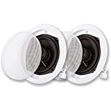 Acoustic Audio by Goldwood R-191 in Ceiling/in Wall Speaker Pair 2 Way Home Theater Surround Speakers,White,5.25-Inch