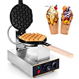 Dyna-Living Bubble Waffle Maker Egg Waffle Machine Electric Non-Stick Commercial Bubble Waffle Cone Maker Household Egg Waffle Iron for Snack Shop or Cafe