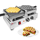 ALDKitchen Bubble Waffle Maker | Commercial Hong Kong Waffle Maker with Improved Manual Thermostat | 1 Large Hexagon Shaped Egg Waffle | 110V | (SWING)