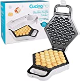 Bubble Waffle Maker- Electric Non stick Hong Kong Egg Waffler Iron Griddle w/ Ready Indicator Light - Ready in under 5 Minutes- Free Recipe Guide Included, Great Gift