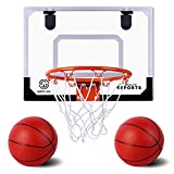 AOKESI Basketball for Kids - 16.5' x 12.5' Pro Indoor Mini Basketball Hoop Set for Door & Wall with Complete Accessories - Basketball Toys with Balls Gifts for Boys