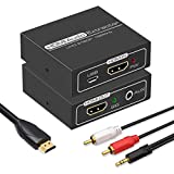 HDMI Audio Extractor,4K HDMI to HDMI with Audio 3.5mm AUX Stereo and L/R RCA Audio Out,HDMI Audio Converter Adapter Splitter Support 4K 1080P 3D Compatable for PS3 Xbox Fire Stick.