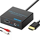 HDMI Audio Extractor Splitter 4K hdmi to hdmi 3.5mm Audio Adapter Converter with AUX(RCA L/R) Stereo Audio Output Support 1080P 3D Compatable for PS4 Fire Stick Blu-Ray Player etc.