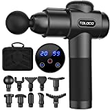 TOLOCO Massage Gun, Upgrade Percussion Muscle Massage Gun for Athletes, Handheld Deep Tissue Massager, Father's Day Gifts from Daughter/Son/Wife, Black
