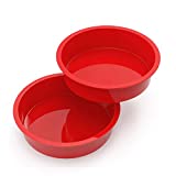 10 inch Round Cake Pans - Set of 2 - SILIVO Silicone Molds for Baking, Nonstick & Quick Release Baking Pans for Layer Cake, Cheese Cake and Chocolate Cake - 10 inch Cake Pan