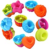To encounter 24Pack Silicone Molds, Nonstick 2 3/4 inches Silicone Donut Mold, Silicone Cupcake Baking Cups, Silicone Donut Pan, Muffin, Jello, Bagel Pan, Oven- Microwave- Dishwasher Safe