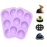 Chocolate Molds, 6 Holes Silicone Mold for Chocolate, Cake, Jelly, Pudding, Handmade Soap, Half Sphere Dome Mousse, BPA Free, Non Stick Cupcake Baking (Purple)