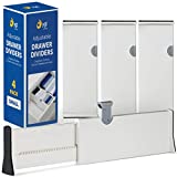 Adjustable Drawer Dividers For Underware, Clothes, Kitchen Utensils, Office Supplies, (Small, White)