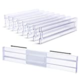 Drawer Dividers Organizers 8 Pack, Vtopmart Adjustable 3.2' High Expandable from 11-20.6' Kitchen Drawer Organizer, Clear Plastic Drawers Separators for Clothing, Kitchen Utensils and Office Storage