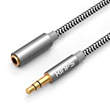KINPS Audio Auxiliary Stereo Extension Audio Cable 3.5mm Stereo Jack Male to Female, Stereo Jack Cord for Phones, Headphones, Speakers, Tablets, PCs, MP3 Players and More (4FT/1.2M, Braied-Gray)