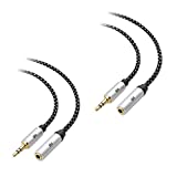 Cable Matters 2-Pack Headphone Extension Cable 10 ft (3.5mm Extension Cable/Aux Extension Cable, Aux Cord Extension) in Black - 10 Feet