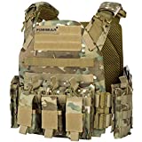 Tactical Vest Weighted Vest Airsoft Vest,Breathable Adjustable Modular Quick Release Military Vest for CS&Training