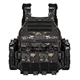 YAKEDA Quick Release Military Tactical Outdoor Vest for Men (Black CP)