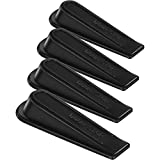 Urbanstrive Heavy Duty Rubber Door Stopper Wedge Sturdy and Stackable Door Stop, Multi Surface Design, Fit for Gaps up to 1.2 Inches, 4 Pack, Black