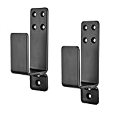 Door Barricade Brackets,AINAFIX 2 Pack Drop Open Bar Holder for Home Security, 2x4 Bar Brackets Prevent Unauthorized Entry, Carbon Steel,Black