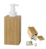 Natural Bamboo Foaming Liquid Soap Dispenser 250ml (8.4oz) Diversion Safe Box Can Safe to Hide Jewelry or Valuables with Discreet Secret Removable Lid
