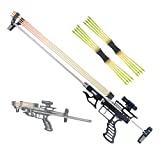 MXLUSINE MX1802 Mechanical Catapult Rifle Slingshot Gun Bands Hunting Arrow Bows for Adult (Black)