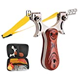 CREEYA Slingshot for Hunting, Professional Slingshots with 1.2mm Extra Thick Flat Bands,High Velocity Catapult for Adults Beginner Youth