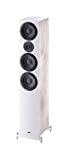 HECO Aurora 700 3-Way, Dual 6.5' Floorstanding Speaker in White Outfitted for Deeper Bass