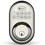 OrangeIOT Keyless Entry Deadbolt Lock, OrangeIOT Electronic Keypad Door Lock, Auto Lock, 1 Touch Locking, 20 Customizable User Codes, Back Lit, Easy Installation for Front Back Door, Satin Nickel