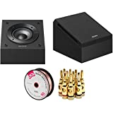 Sony Dolby Atmos Enabled Speakers Pair 2018 Model (SS-CSE) Bundle with Monoprice Select Series 16 AWG Speaker Wire 100ft Brass Speaker Banana Plugs, 5-Pair, Open Screw Type